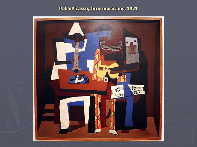 PabloPicasso,three musicians, 1921